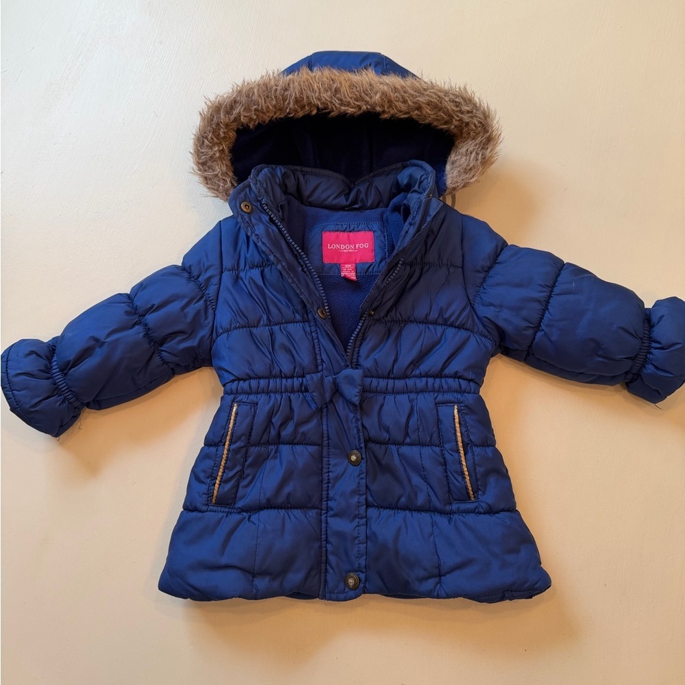 London Fog Girl Navy Puffer Jacket 18-24 months
